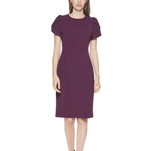 Calvin Klein Purple Tulip Sleeve Sheath Dress